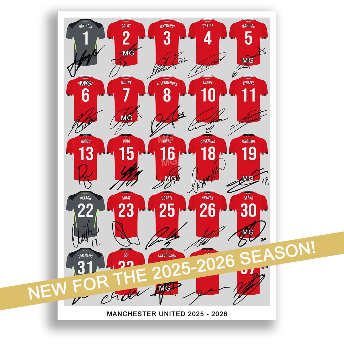 Mounted Gifts Trading Manchester United Team Squad 2025-2026